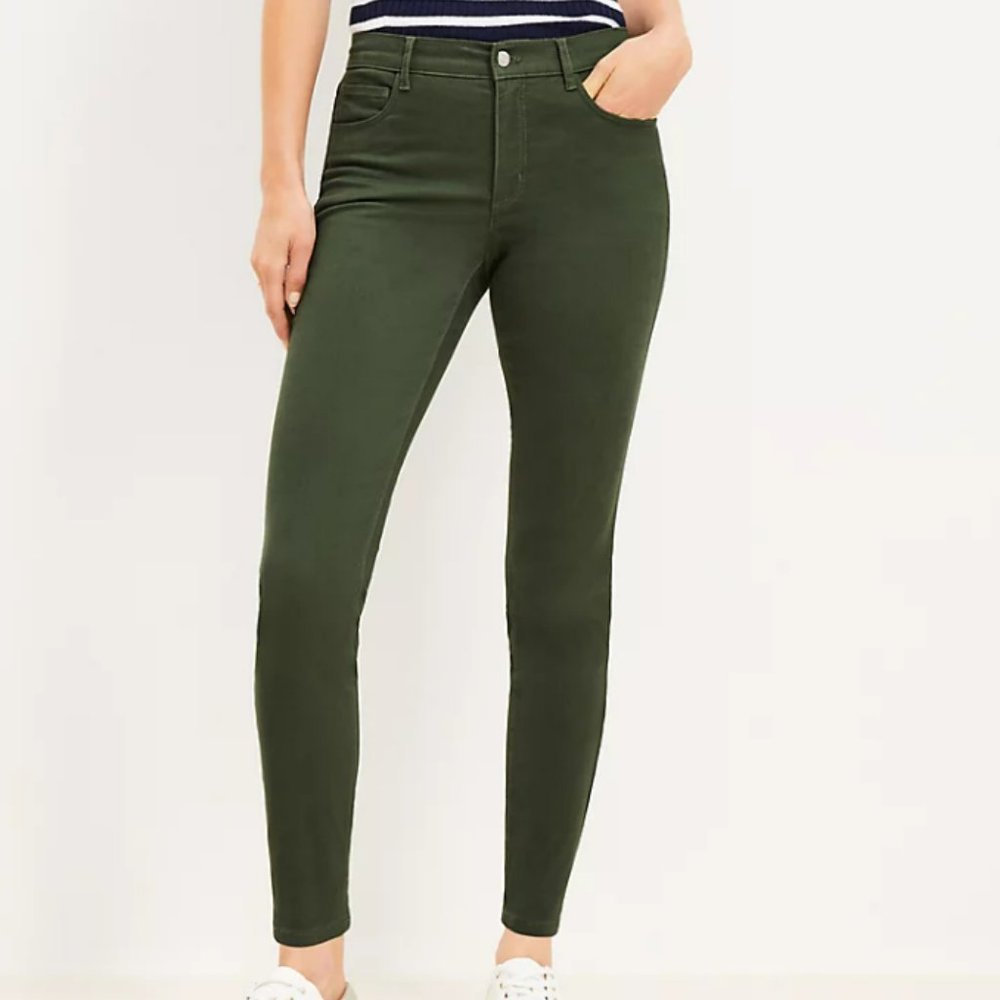 Loft Five Pocket Skinny Pants in Sateen 29T Spring Pine (2023) 30" inseam